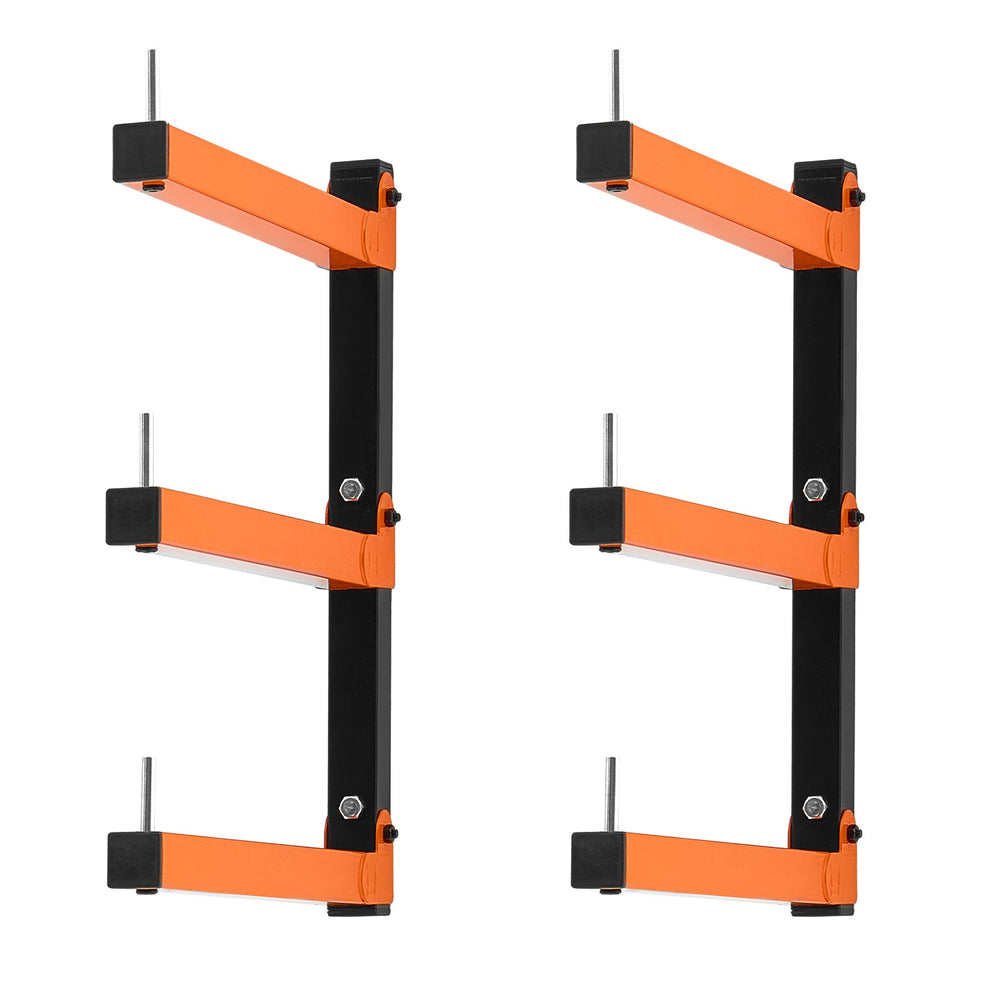 VEVOR Lumber Rack, 3-Tier 2-Pack 50 kg per Tier, Foldable Wood Storage, Wall-mounted for Garages, Workshops, Warehouse, Basement, Heavy-Duty Cantilever Arms, Locking Pins, Steel, Orange & Black