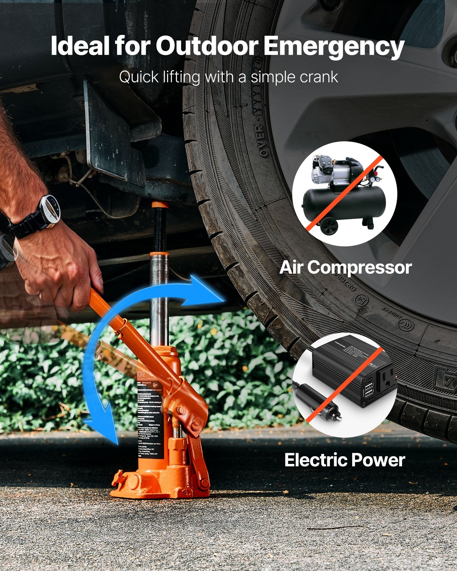 VEVOR Hydraulic Bottle Jack, 4 Ton Load Capacity, 185-350 mm Lifting Range, Heavy Duty Hydraulic Welded Bottle Jack for Car, SUV, Pickup, Auto Repair, House Lift and Agricultural Equipment, Orange