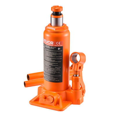 VEVOR Hydraulic Bottle Jack, 6 Ton Load Capacity, 195-375 mm Lifting Range, Heavy Duty Hydraulic Welded Bottle Jack for Car, SUV, Pickup, Auto Repair, House Lift and Agricultural Equipment, Orange