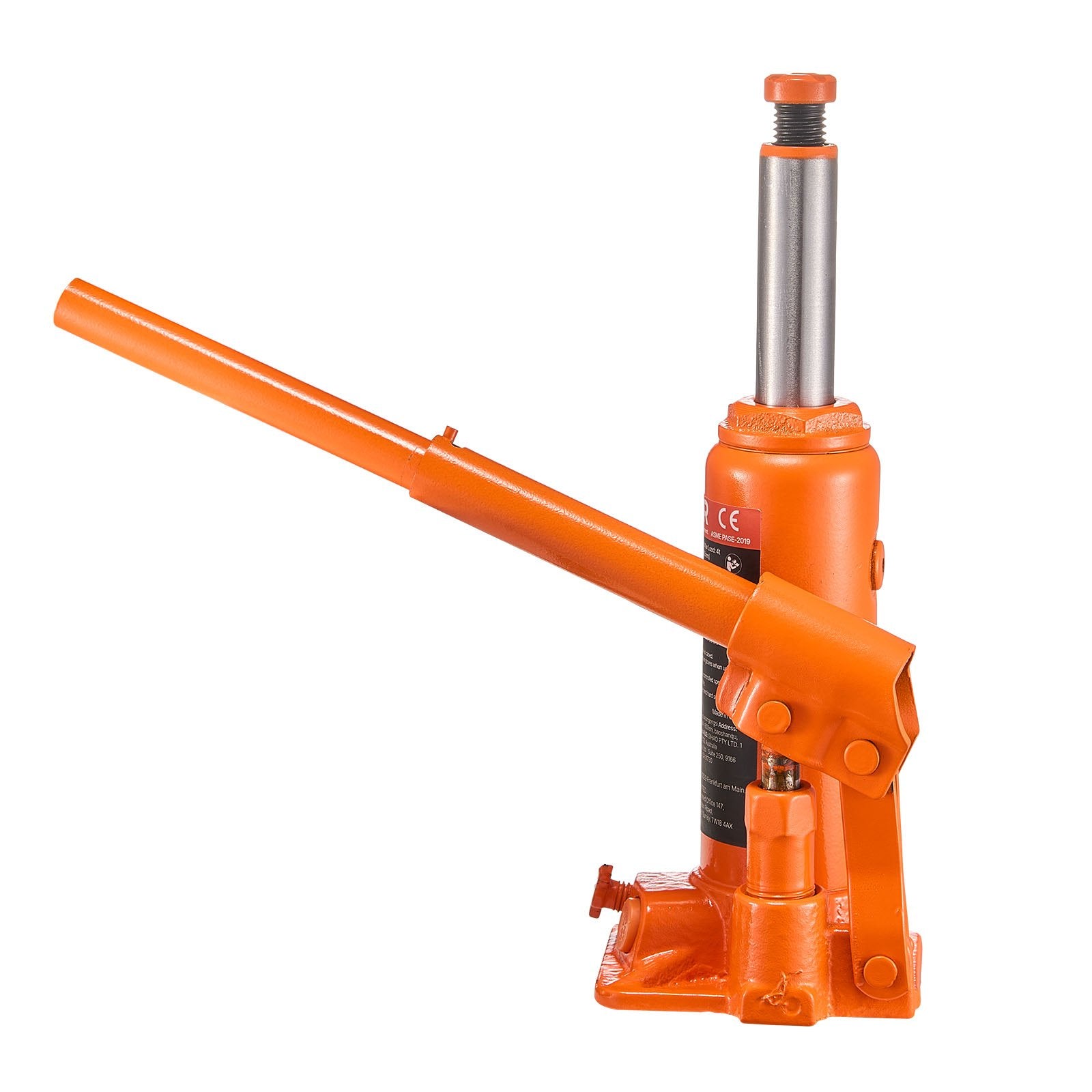 VEVOR Hydraulic Bottle Jack, 4 Ton Load Capacity, 185-350 mm Lifting Range, Heavy Duty Hydraulic Welded Bottle Jack for Car, SUV, Pickup, Auto Repair, House Lift and Agricultural Equipment, Orange