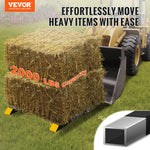 VEVOR Pallet Forks, 907.2 kg Clamp on Pallet Forks, 109.2 cm Total Length Tractor Bucket Forks with Adjustable Stabilizer Bar, Heavy Duty Pallet Forks for Tractor Attachments, Skid Steer, Loader Bucket