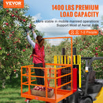 VEVOR Forklift Safety Cage Work Platform 109 x 114.3 cm 635 kg w/ Wheels for Aerial
