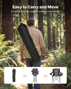VEVOR Oversized Camping Chairs, 204 kg Heavy Duty Support, Portable Folding Camp Chairs with Padded Backrest & Armrests, Cup Holder & Side Pocket, Cooler Bag, Carry Bags for Outdoor, Fishing, 1 Pack