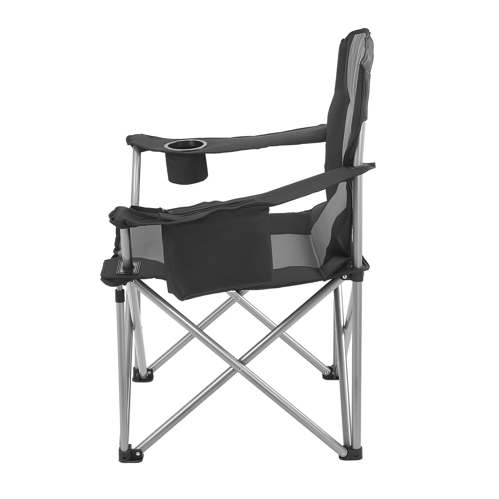 VEVOR Oversized Camping Chairs, 204 kg Heavy Duty Support, Portable Folding Camp Chairs with Padded Backrest & Armrests, Cup Holder & Side Pocket, Cooler Bag, Carry Bags for Outdoor, Fishing, 1 Pack