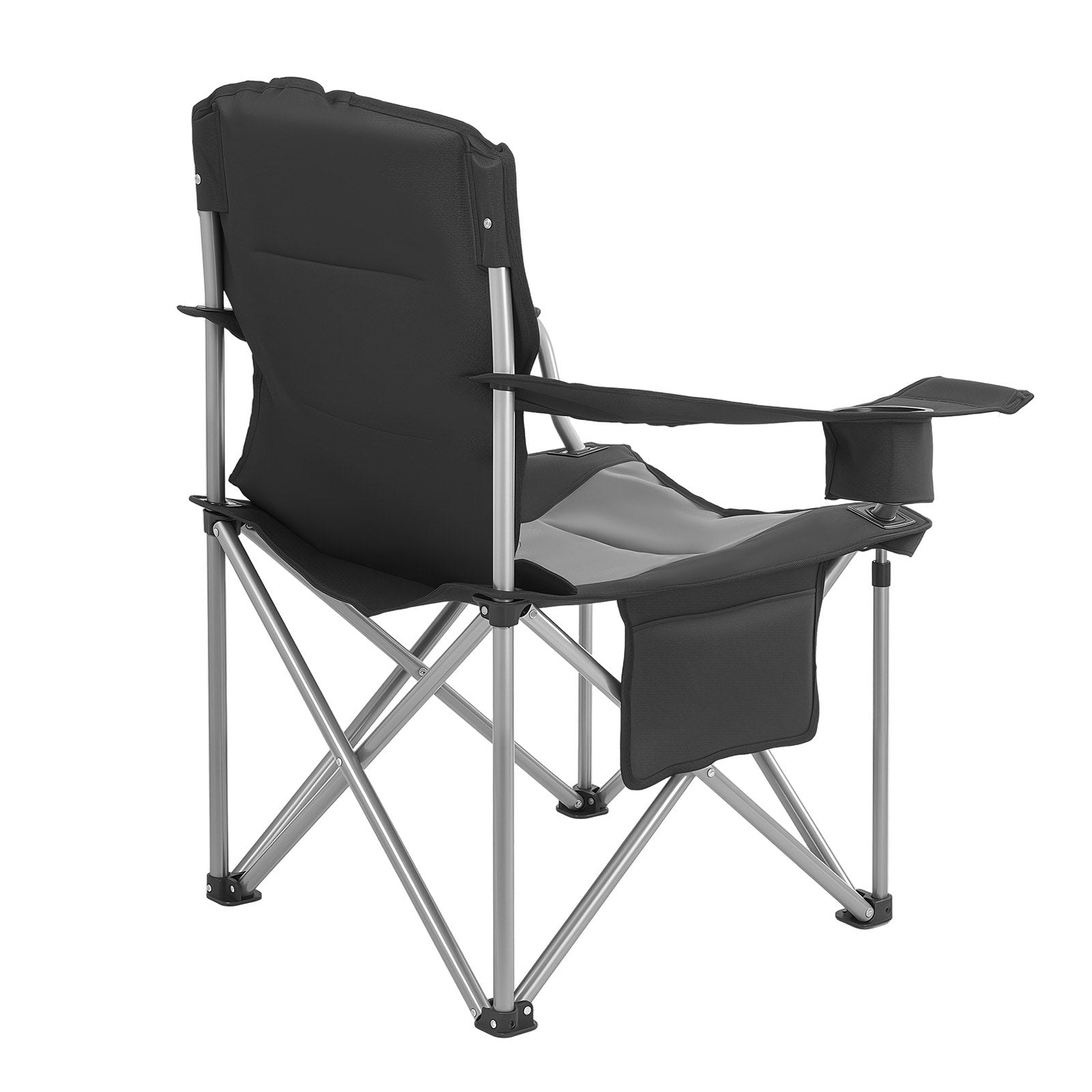VEVOR Oversized Camping Chairs, 204 kg Heavy Duty Support, Portable Folding Camp Chairs with Padded Backrest & Armrests, Cup Holder & Side Pocket, Cooler Bag, Carry Bags for Outdoor, Fishing, 1 Pack
