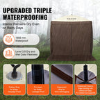 VEVOR Pop Up Gazebo Tent, Pop-Up Screen Tent 4 Sided Canopy Sun Shelter with 4 Removable Privacy Wind Cloths & Mesh Windows, 6x6FT Quick Set Screen Tent with Mosquito Netting, Brown