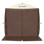 VEVOR Pop Up Gazebo Tent, Pop-Up Screen Tent 4 Sided Canopy Sun Shelter with 4 Removable Privacy Wind Cloths & Mesh Windows, 6x6FT Quick Set Screen Tent with Mosquito Netting, Brown
