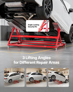 VEVOR Portable Car Lift, 2 Ton Capacity, Heavy Duty Steel Quick Lift with 585 mm Max Height, Adjustable Width and Wheels, Manual Lifting for Cars, Compact SUVs, Mini Trucks, Home Garage or Shop Use