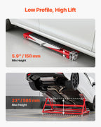 VEVOR Portable Car Lift, 2 Ton Capacity, Heavy Duty Steel Quick Lift with 585 mm Max Height, Adjustable Width and Wheels, Manual Lifting for Cars, Compact SUVs, Mini Trucks, Home Garage or Shop Use