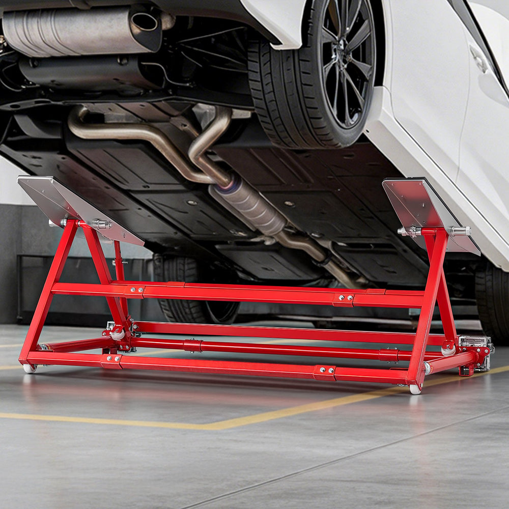 VEVOR Portable Car Lift, 2 Ton Capacity, Heavy Duty Steel Quick Lift with 585 mm Max Height, Adjustable Width and Wheels, Manual Lifting for Cars, Compact SUVs, Mini Trucks, Home Garage or Shop Use