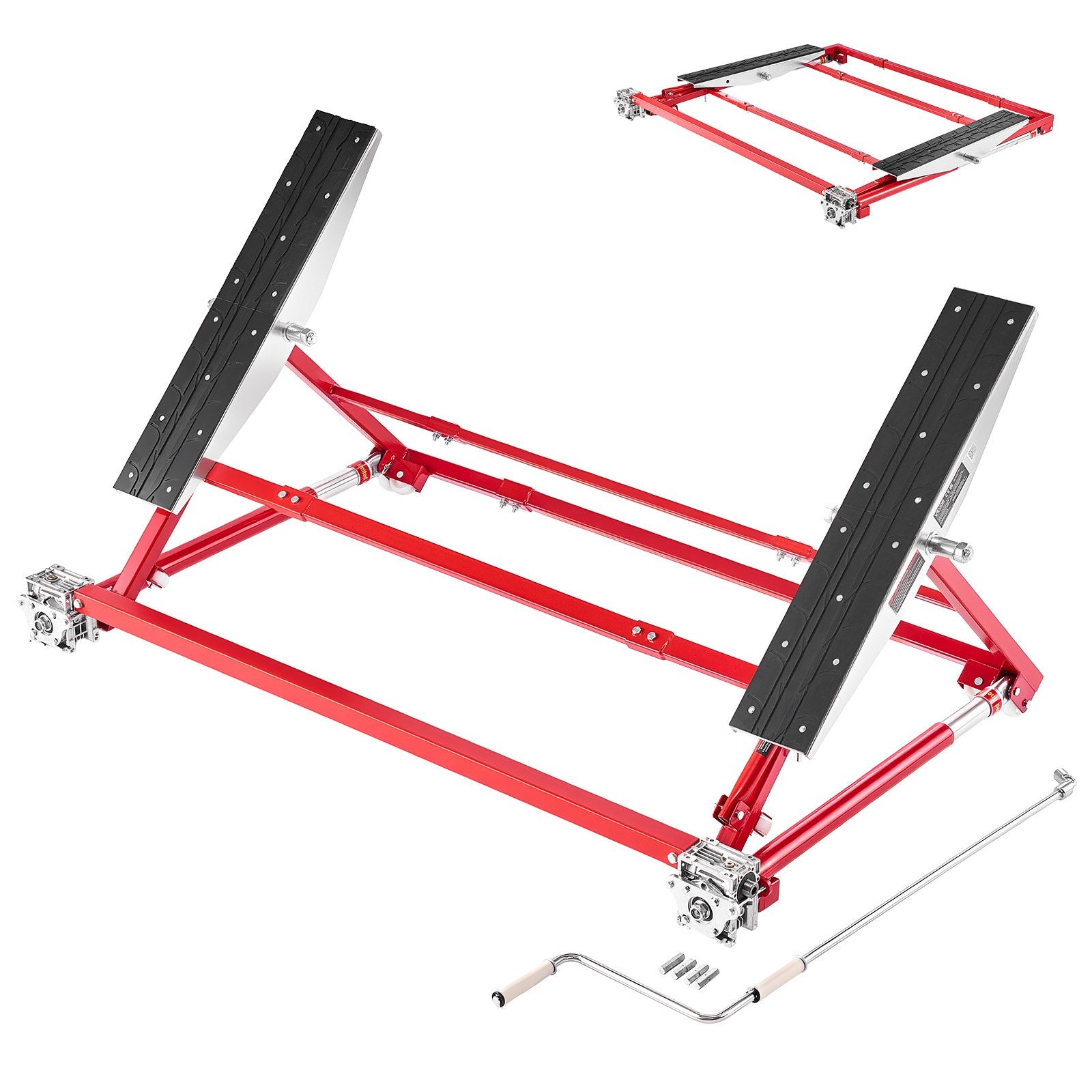VEVOR Portable Car Lift, 2 Ton Capacity, Heavy Duty Steel Quick Lift with 585 mm Max Height, Adjustable Width and Wheels, Manual Lifting for Cars, Compact SUVs, Mini Trucks, Home Garage or Shop Use