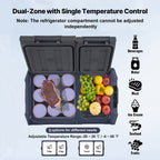 VEVOR Car Refrigerator, 32 L Dual Zone Portable Freezer, 12 Volt Car Refrigerator Fridge, -4℉-68℉ Adjustable Range, 12/24V DC and 100-240V AC Compressor Cooler for Outdoor, Camping, RV
