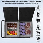 VEVOR Car Refrigerator, 12 Volt Car Refrigerator Fridge, 95 L Dual Zone Portable Freezer with Wheels and Handle, -4℉-68℉, 12/24V DC and 100-240V AC Compressor Cooler for Outdoor, Camping