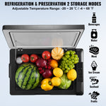 VEVOR Car Refrigerator, 12 Volt Car Refrigerator Fridge, 70 L Single Zone Portable Freezer, -4℉-68℉ Adjustable Range, 12/24V DC and 100-240V AC Compressor Cooler for Outdoor, Camping, RV