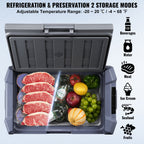 VEVOR Car Refrigerator, 12 Volt Car Refrigerator Fridge, 45 L Single Zone Portable Freezer with Built-in Light, -4℉-68℉, 12/24V DC and 100-240V AC Compressor Cooler for Outdoor, Camping, RV