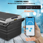 VEVOR Car Refrigerator, 12 Volt Car Refrigerator Fridge, 95 L Dual Zone Portable Freezer with Wheels and Handle, -4℉-68℉, 12/24V DC and 100-240V AC Compressor Cooler for Outdoor, Camping