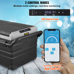 VEVOR Car Refrigerator, 12 Volt Car Refrigerator Fridge, 95 L Dual Zone Portable Freezer with Wheels and Handle, -4℉-68℉, 12/24V DC and 100-240V AC Compressor Cooler for Outdoor, Camping