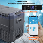 VEVOR Car Refrigerator, 32 L Dual Zone Portable Freezer, 12 Volt Car Refrigerator Fridge, -4℉-68℉ Adjustable Range, 12/24V DC and 100-240V AC Compressor Cooler for Outdoor, Camping, RV