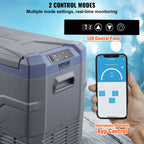 VEVOR Car Refrigerator, 12 Volt Car Refrigerator Fridge, 45 L Single Zone Portable Freezer with Built-in Light, -4℉-68℉, 12/24V DC and 100-240V AC Compressor Cooler for Outdoor, Camping, RV