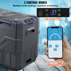VEVOR Car Refrigerator, 12 Volt Car Refrigerator Fridge, 40 L Dual Zone Portable Freezer, -4℉-68℉ Adjustable Range, 12/24V DC and 100-240V AC Compressor Cooler for Outdoor, Camping, RV