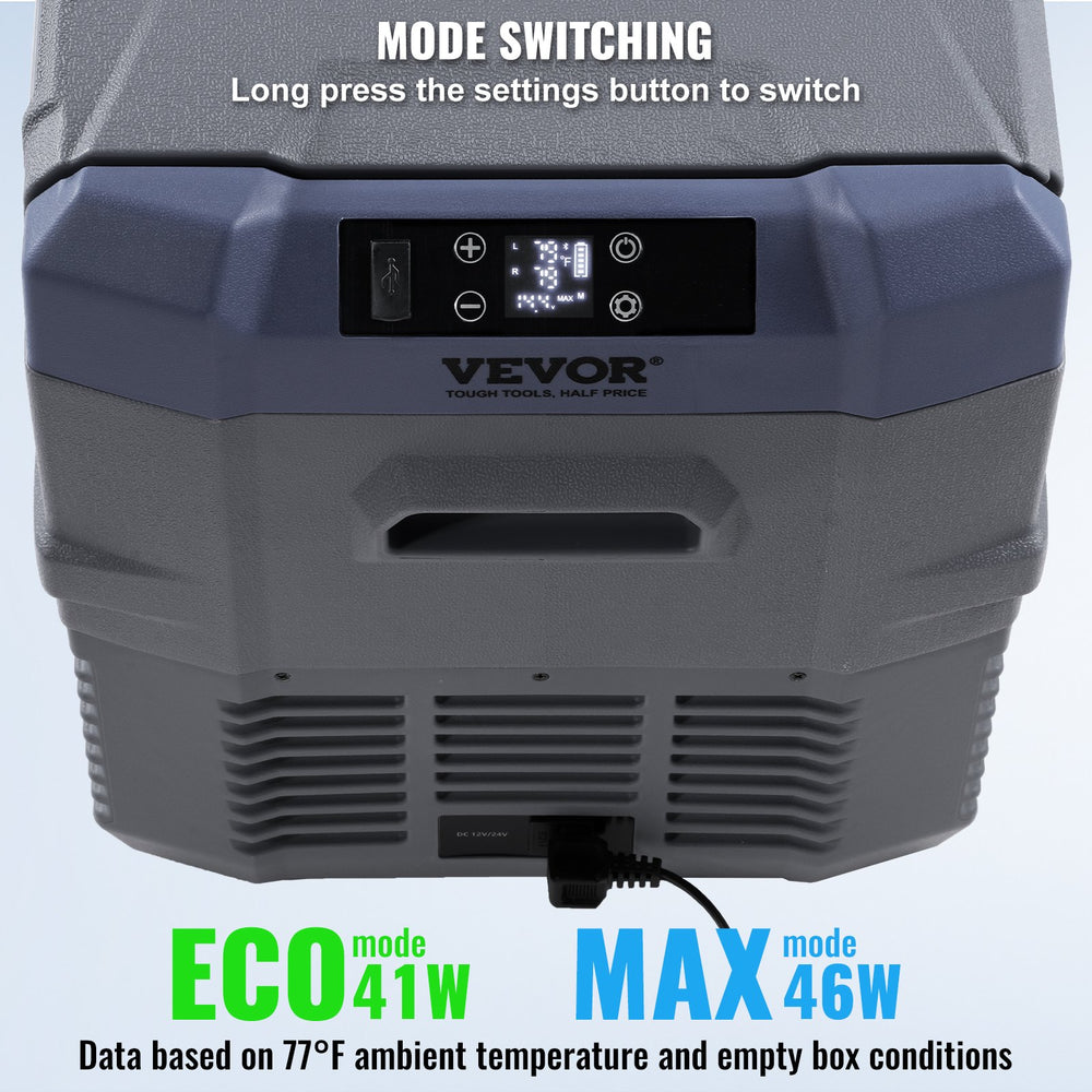 VEVOR Car Refrigerator, 12 Volt Car Refrigerator Fridge, 32 L Dual Zone Portable Freezer, -4℉-68℉ Adjustable Range, 12/24V DC and 100-240V AC Compressor Cooler for Outdoor, Camping, RV