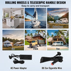 VEVOR Car Refrigerator, 12 Volt Car Refrigerator Fridge, 95 L Dual Zone Portable Freezer with Wheels and Handle, -4℉-68℉, 12/24V DC and 100-240V AC Compressor Cooler for Outdoor, Camping