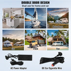 VEVOR Car Refrigerator, 25 L Dual Zone Portable Freezer, 12 Volt Car Refrigerator Fridge, -4℉-68℉ Adjustable Range, 12/24V DC and 100-240V AC Compressor Cooler for Outdoor, Camping, RV