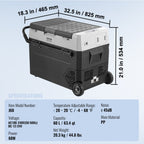 VEVOR Portable Car Refrigerator, 12 Volt Car Refrigerator Fridge, 60 L / 63.4 QT Single Zone Portable Freezer, -4℉-68℉ Adjustable Temperature, Compressor Cooler for Home, Outdoor, Camping, RV, Car