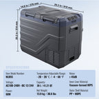 VEVOR Car Refrigerator, 39 L Dual Zone Portable Freezer, 12 Volt Car Refrigerator Fridge, -4℉-68℉ Adjustable Range, 12/24V DC and 100-240V AC Compressor Cooler for Outdoor, Camping, RV