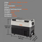 VEVOR Portable Car Refrigerator Freezer Compressor 35 L Dual Zone for Car Home