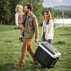 VEVOR Car Refrigerator, DC 12/24V AC100-240V Compressor Electric Cooler, -20°C to 20°C Truck Refrigerator with APP Control, Wheels & Dual Zone, 55L Cars Cooler for RVs, Boats, Camping, Fishing