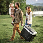 VEVOR Car Refrigerator, DC 12/24V AC100-240V Compressor Electric Cooler, -20°C to 20°C Truck Refrigerator with APP Control, Wheels & Dual Zone, 55L Cars Cooler for RVs, Boats, Camping, Fishing