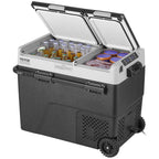 VEVOR Portable Car Refrigerator, 12 Volt Car Refrigerator Fridge, 58 L / 61.5 QT Dual Zone Portable Freezer, -4℉-68℉ Adjustable Temperature, Compressor Cooler for Home, Outdoor, Camping, RV, Car
