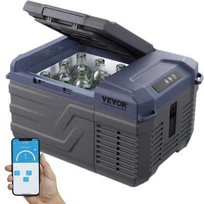 VEVOR Car Refrigerator, 12 Volt Car Refrigerator Fridge, 9 L Single Zone Portable Freezer, -4℉-68℉ Adjustable Range, 12/24V DC and 100-240V AC Compressor Cooler for Outdoor, Camping, RV