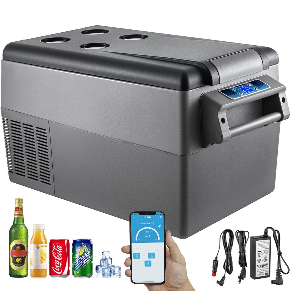 VEVOR Car Refrigerator 35L Compressor Portable Small Refrigerator Refrige Car Refrigerator Freezer Vehicle Car Truck RV Boat Mini Electric Cooler Driving Travel Fishing Outdoor and Home Use