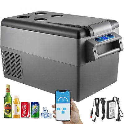 VEVOR Car Refrigerator 35L Compressor Portable Small Refrigerator Refrige Car Refrigerator Freezer Vehicle Car Truck RV Boat Mini Electric Cooler Driving Travel Fishing Outdoor and Home Use
