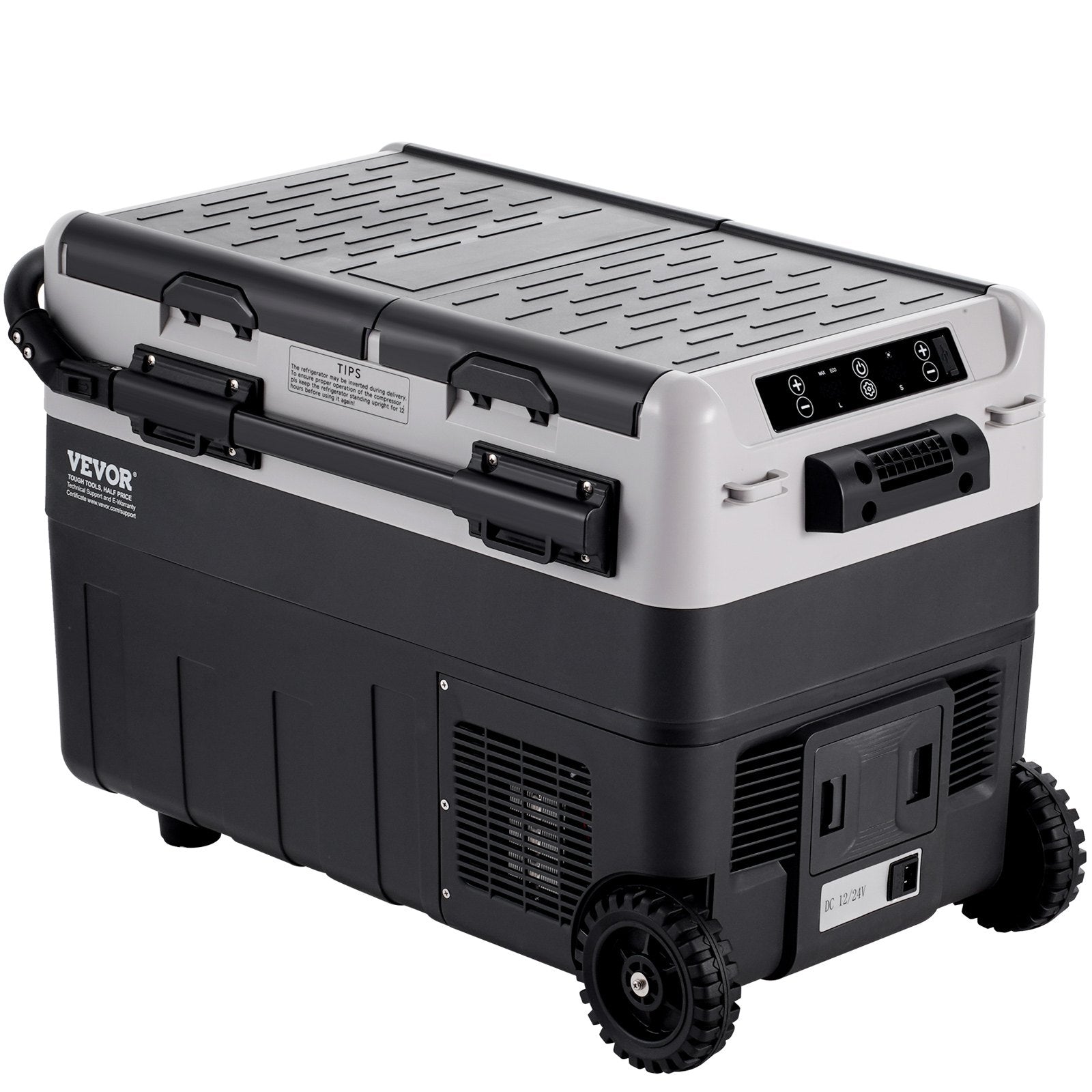 VEVOR Portable Car Refrigerator, 12 Volt Car Refrigerator Fridge, 50 L / 52.8 QT Dual Zone Portable Freezer, -4℉-68℉ Adjustable Temperature, Compressor Cooler for Home, Outdoor, Camping, RV, Car