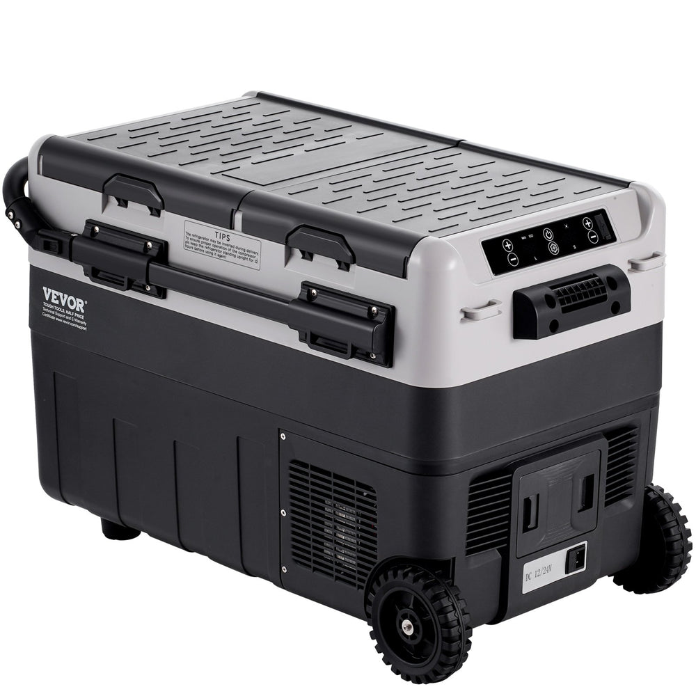VEVOR Portable Car Refrigerator, 12 Volt Car Refrigerator Fridge, 40 L / 42.3 qt Dual Zone Portable Freezer, -4℉-68℉ Adjustable Temperature, Compressor Cooler for Home, Outdoor, Camping, RV, Car