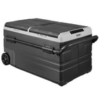 VEVOR Car Refrigerator, 12 Volt Car Refrigerator Fridge, 115 L Dual Zone Portable Freezer with Wheels and Handle, -4℉-68℉, 12/24V DC and 100-240V AC Compressor Cooler for Outdoor, Camping