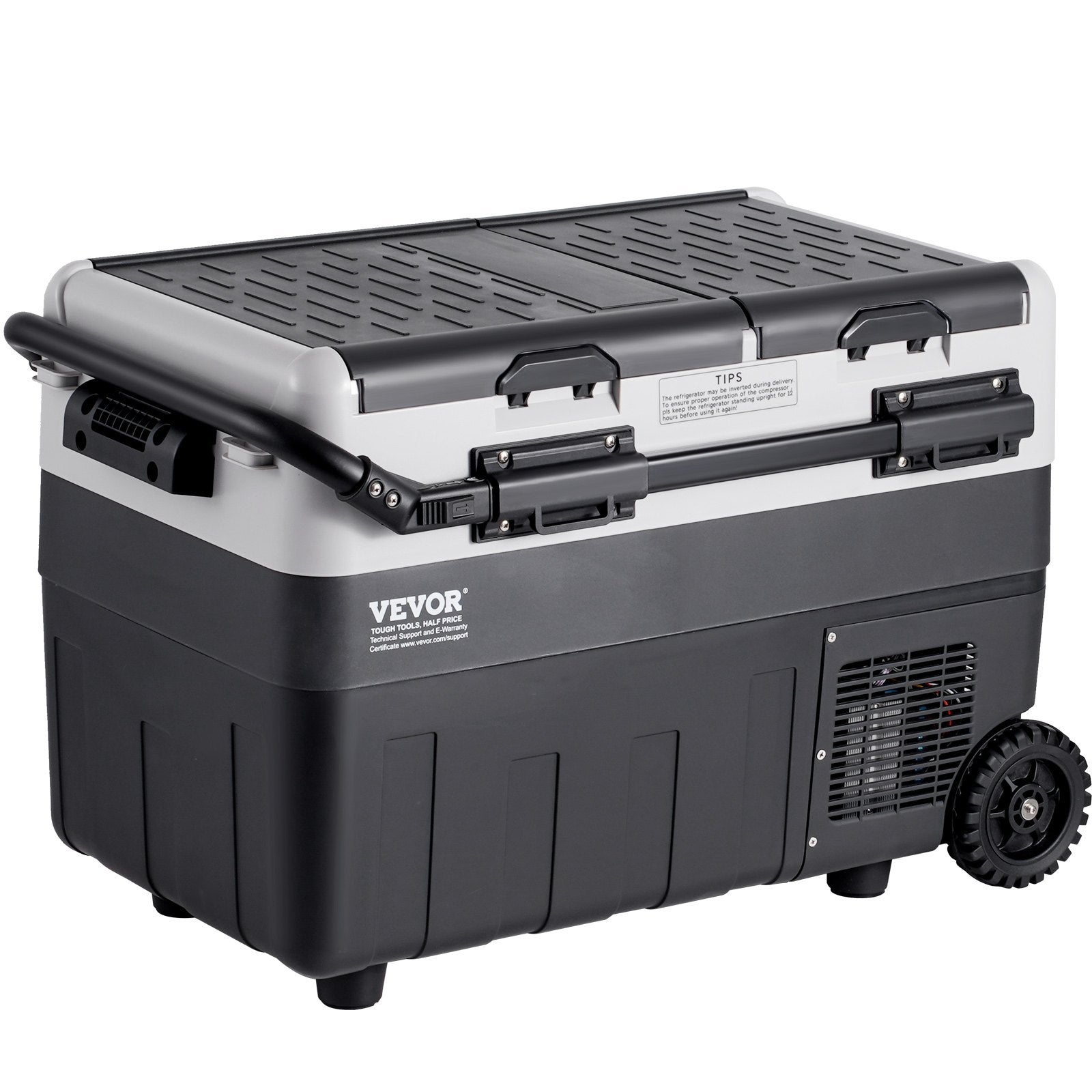 VEVOR Portable Car Refrigerator, 12 Volt Car Refrigerator Fridge, 40 L / 42.3 qt Dual Zone Portable Freezer, -4℉-68℉ Adjustable Temperature, Compressor Cooler for Home, Outdoor, Camping, RV, Car