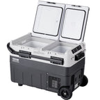 VEVOR Portable Car Refrigerator, 12 Volt Car Refrigerator Fridge, 50 L / 52.8 QT Dual Zone Portable Freezer, -4℉-68℉ Adjustable Temperature, Compressor Cooler for Home, Outdoor, Camping, RV, Car