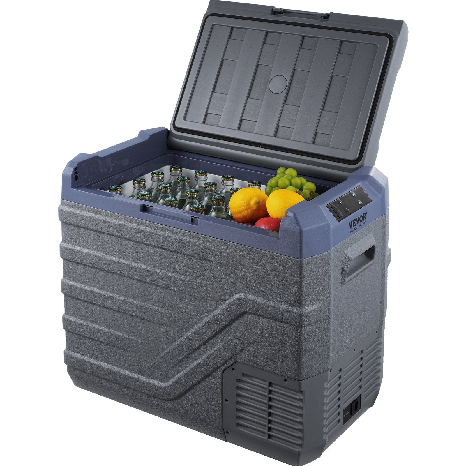 VEVOR Car Refrigerator, 12 Volt Car Refrigerator Fridge, 45 L Single Zone Portable Freezer with Built-in Light, -4℉-68℉, 12/24V DC and 100-240V AC Compressor Cooler for Outdoor, Camping, RV