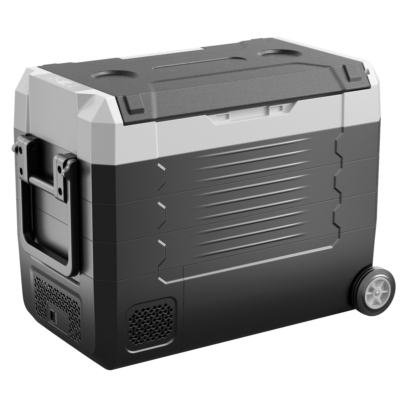 VEVOR Car Refrigerator, DC 12/24V AC100-240V Compressor Electric Cooler,-20°C to 20°C Truck Refrigerator with APP Control, Wheels & Dual Zone, 45L Cars Cooler for RVs, Boats, Camping, Fishing