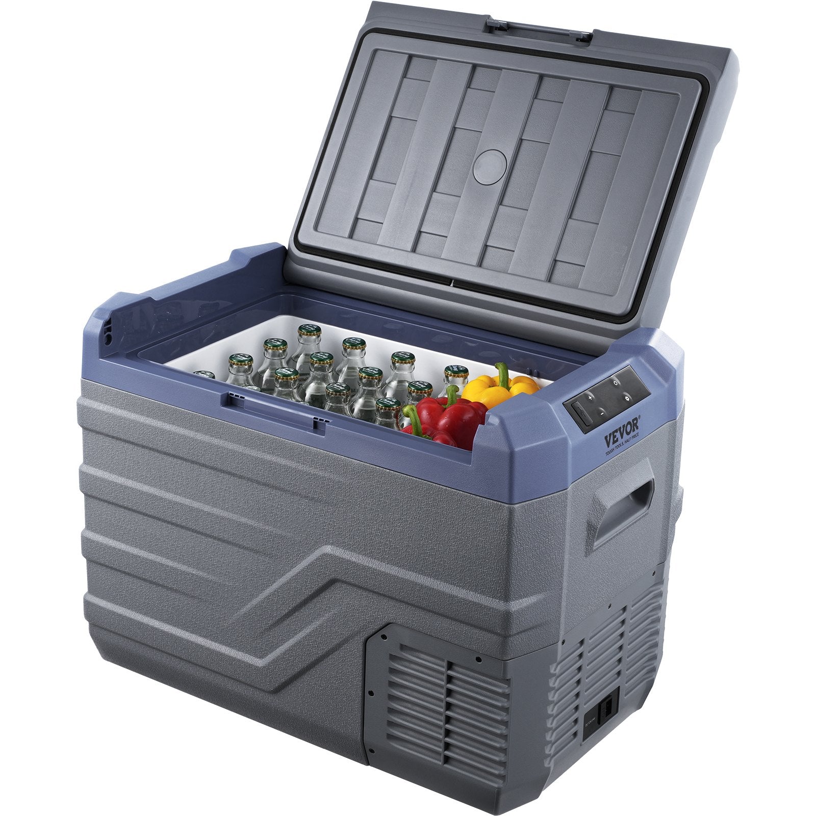 VEVOR Car Refrigerator, 12 Volt Car Refrigerator Fridge, 37 L Single Zone Portable Freezer with Built-in Light, -4℉-68℉, 12/24V DC and 100-240V AC Compressor Cooler for Outdoor, Camping, RV