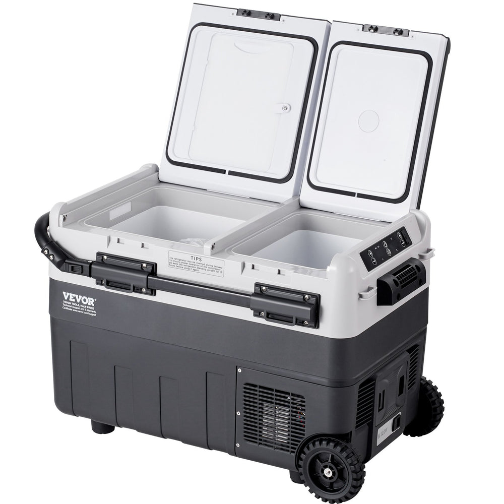 VEVOR Portable Car Refrigerator, 12 Volt Car Refrigerator Fridge, 40 L / 42.3 qt Dual Zone Portable Freezer, -4℉-68℉ Adjustable Temperature, Compressor Cooler for Home, Outdoor, Camping, RV, Car