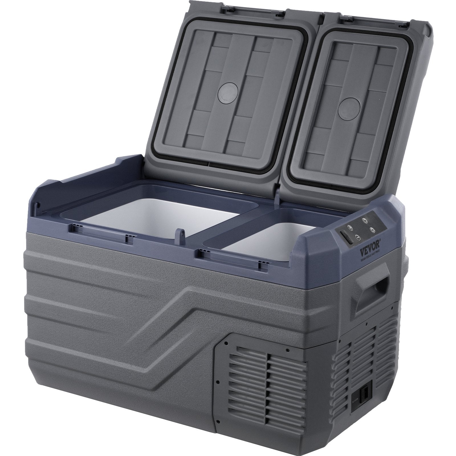 VEVOR Car Refrigerator, 25 L Dual Zone Portable Freezer, 12 Volt Car Refrigerator Fridge, -4℉-68℉ Adjustable Range, 12/24V DC and 100-240V AC Compressor Cooler for Outdoor, Camping, RV