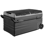 VEVOR Car Refrigerator, 12 Volt Car Refrigerator Fridge, 115 L Dual Zone Portable Freezer with Wheels and Handle, -4℉-68℉, 12/24V DC and 100-240V AC Compressor Cooler for Outdoor, Camping