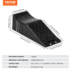 VEVOR Car Ramp, 1 Piece Low Profile Car Service Ramp, 9071.8 kg Loading Capacity, 14 cm Lift Height Car Ramp, Heavy Duty Tire Ramp for Oil Changes Car Lift and Vehicle Maintenance