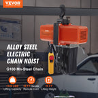 VEVOR Electric Chain Hoist Single Phase Crane Hoist 499 kg Load 457.2 cm Lifting