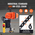 VEVOR Electric Chain Hoist, 330 lbs Load Capacity, 10 ft Lifting Height, 7.5 ft/min Speed, 230V, Single Phase Overhead Crane with G80 Chain, 10 ft Wired Remote Control for Garage, Shop, Hotel, Home